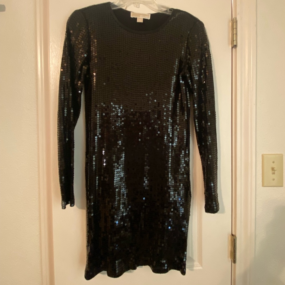 MICHAEL Michael Kors Cocktail Sequin Cocktail Dress in Black XS